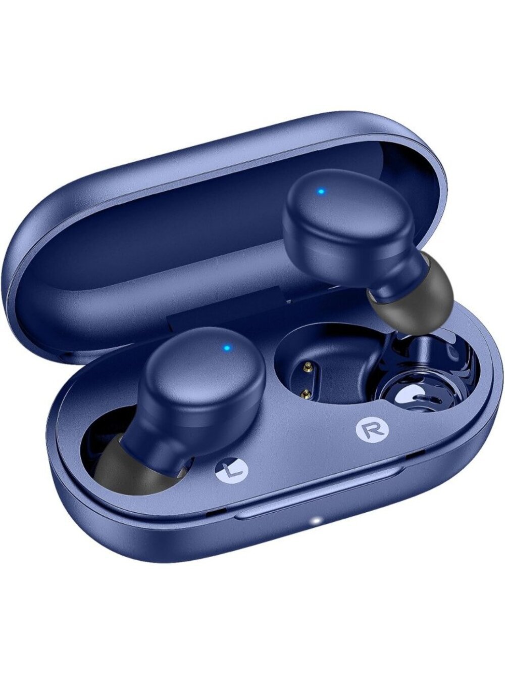 Wireless Blue Earbuds Bluetooth 5.3 Deep Bass Sound Built in Mics Clear Calls